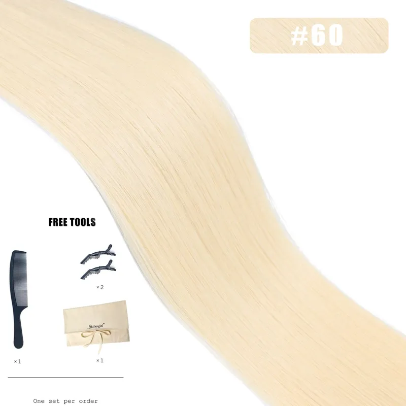 Genius Weft Human Hair Extensions 100G Double Drawn Blonde Bundles Invisible Straight Virgin Hair Weft Full End Κορυφαία ποιότητα