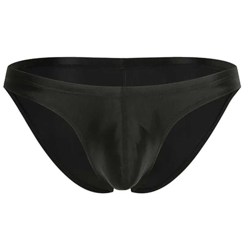 Mens Oil Shiny Glossy Silk Briefs Underwear Pouch Underpants Breathable Panties Low Rise Male Underpant Bikini — image 9