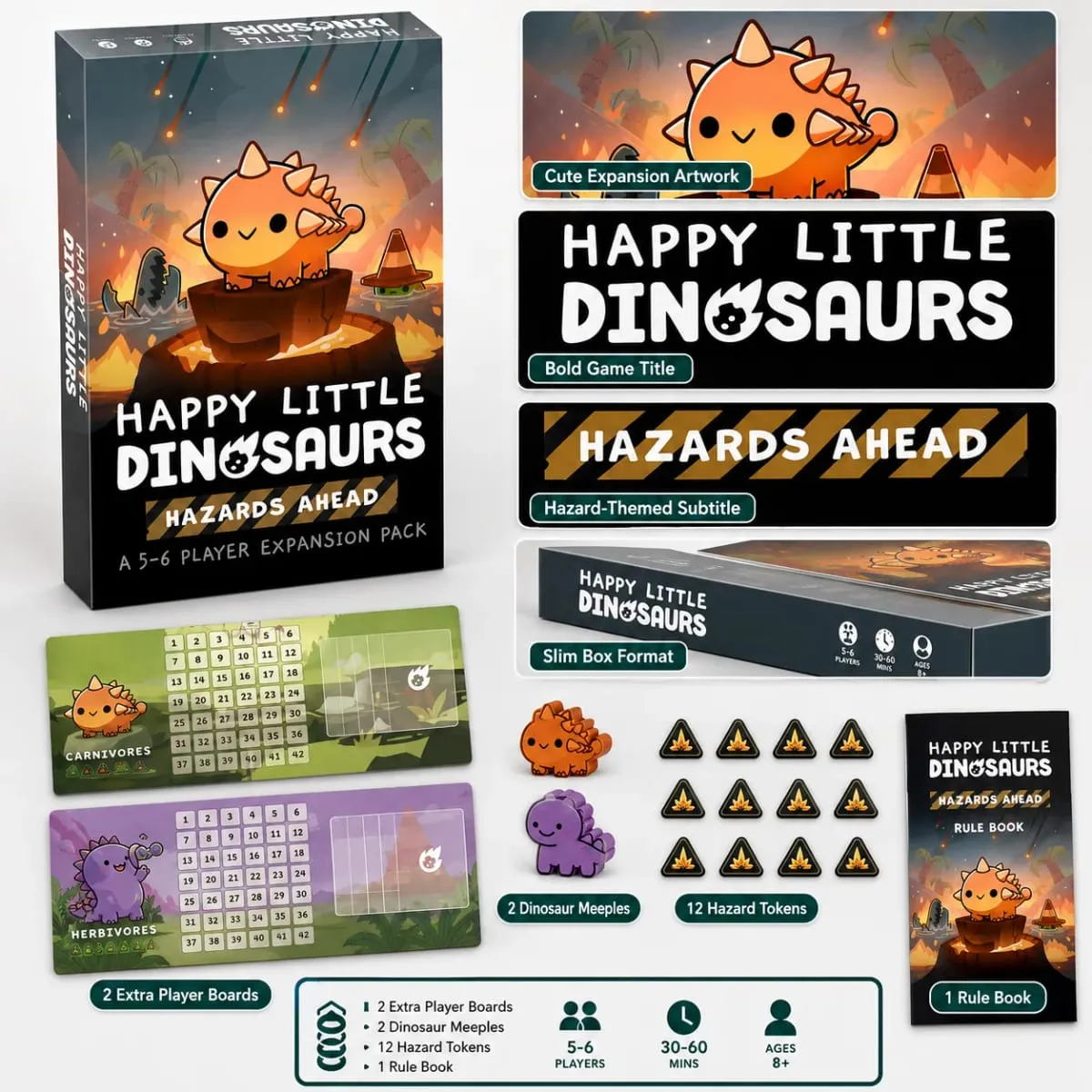 Πακέτο επέκτασης παιχνιδιών με κάρτες HappyLittle Dinosaurs Αστείο επιτραπέζιο παιχνίδι στρατηγικής για πάρτι για οικογενειακούς φίλους για παιδιά και ενήλικες Αγγλική έκδοση — image 3