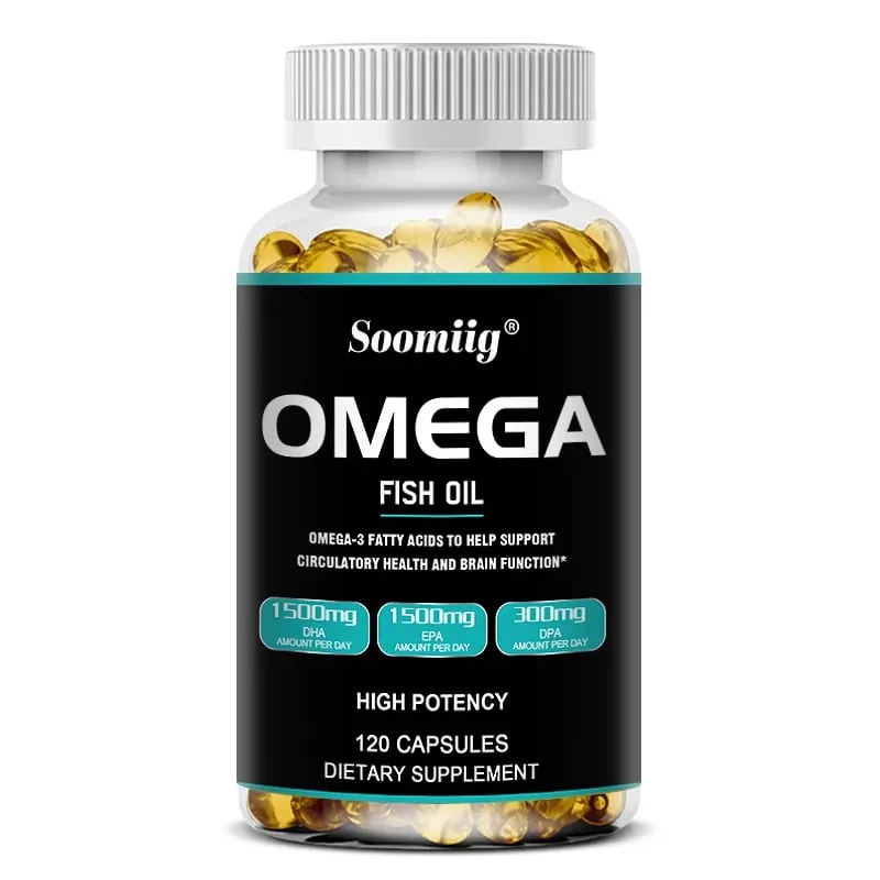 Omega 3 halolaj lágyzselé 3300 mg nagy hatékonyságú EPA-val és DHA-val Támogatja az energiát, a szívet, az ízületeket, a szem bőrét és az immunitást