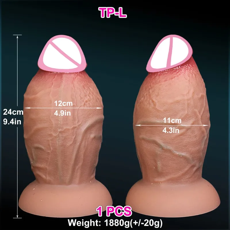 Realistic Soft Brown Thick Dildo 3 Sizes Huge Fake Penis Double Silicone Cock Woman Man Masturbation Suction Cup Anal Sex Toys