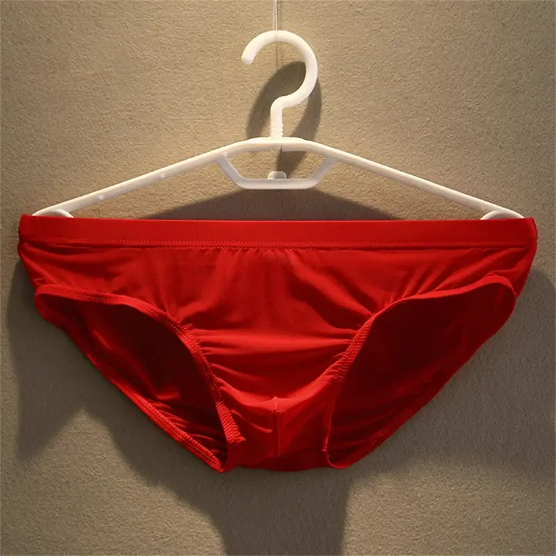2pcs Big Pouch Nylon Men Underwear Briefs Ice Silk Male Seamless Underpants Low-Waist Thin Panties Plus Size — image 8