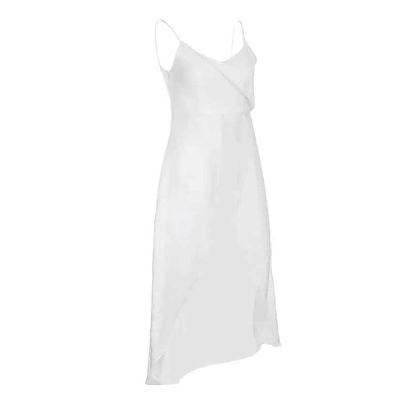 Xingqing y2k Camisole Top Γυναικεία Ρούχα Μονόχρωμα V λαιμόκοψη λουράκι Αμάνικο σχίσιμο μπλουζάκι μπλουζάκι Τάνκ 2000s Streetwear — image 9