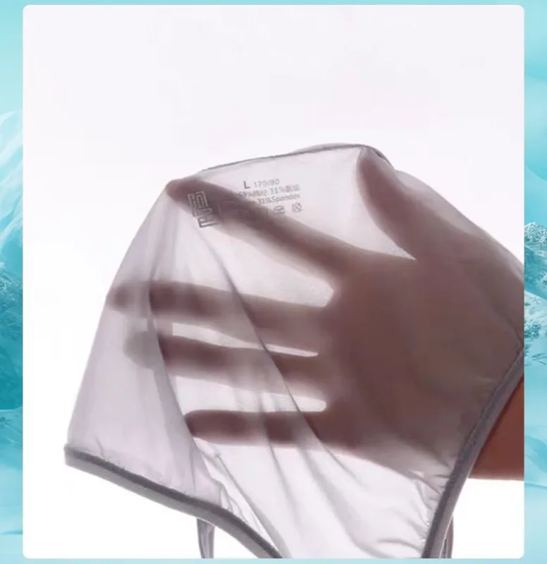 Men's Underwear Delicate Ice Silk Transparent Triangle Panties Personality Low Waist Briefs