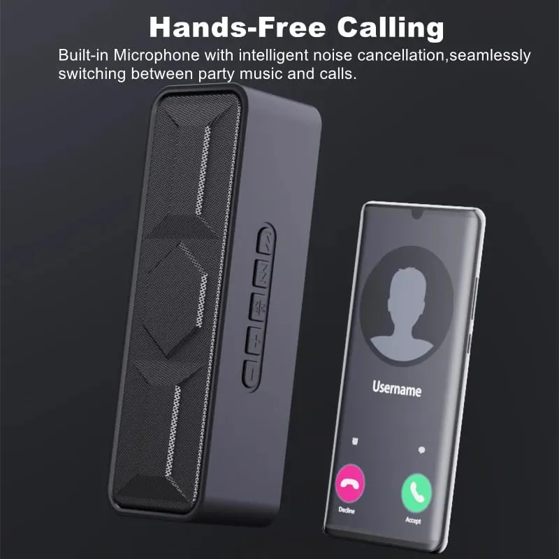 Bluetooth Speaker Portable Wireless 10W Dual Driver Stereo Loud Bass TWS FM TF USB AUX Hands-Free BT 5.0 10H Home Outdoor Party