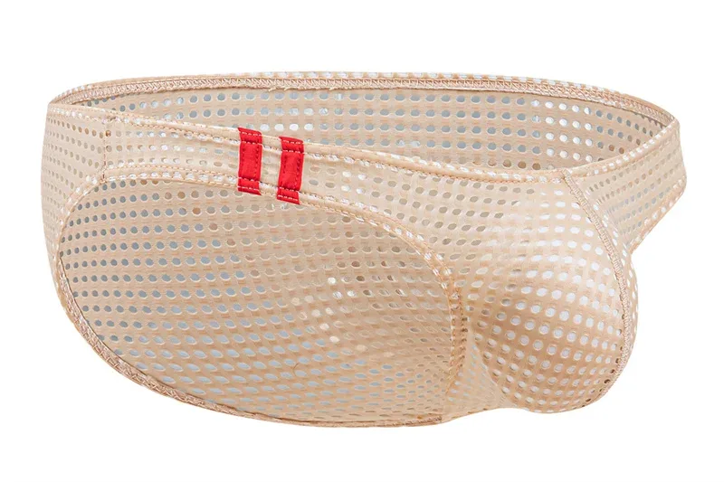 Calzoncillos para hombre, ropa interior con agujeros transpirables de verano, ropa interior convexa en U, ropa interior fina de cintura baja para hombre, Calzoncillos antideslizantes