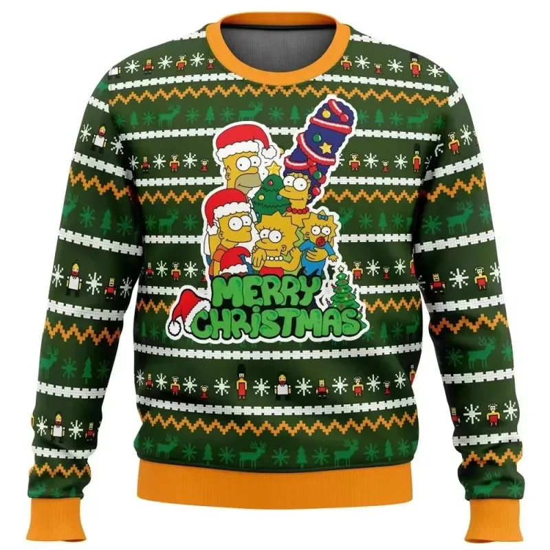 outono e inverno de volta ao futures suéteres feios de Natal, camisas de anime de desenho animato per homens e mulheres, roupas
