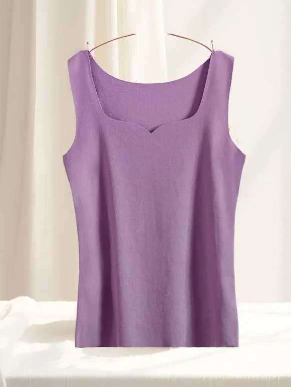 3db Női Thermal Felső Lány Nyommentes Egyszínű Mellény Alapréteg Meleg Tankfelső Őszi Téli Női Szexi Vékony Camisole — image 10