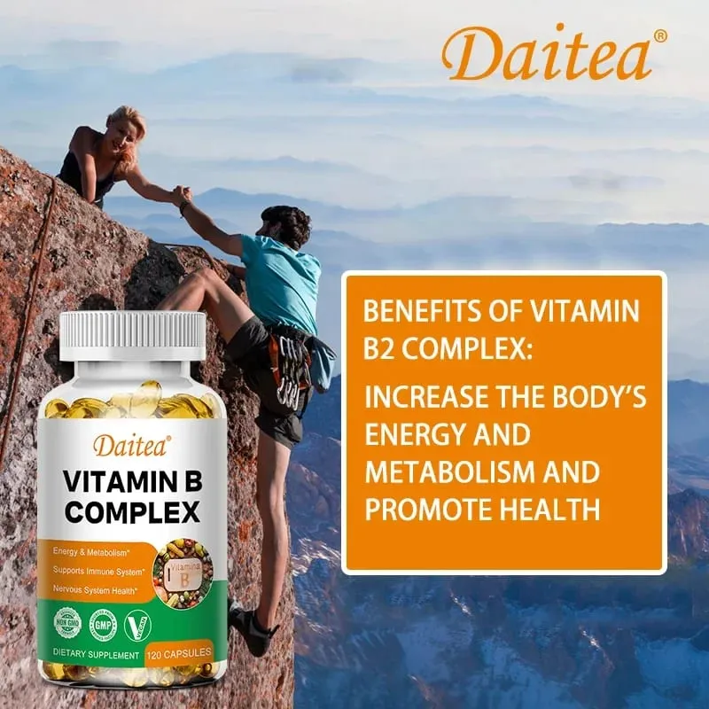 Vitamin B Complex - Stress Immunity Heart Health Nervous System Energy Metabolism Support - Non-GMO Vegan Gluten-Free