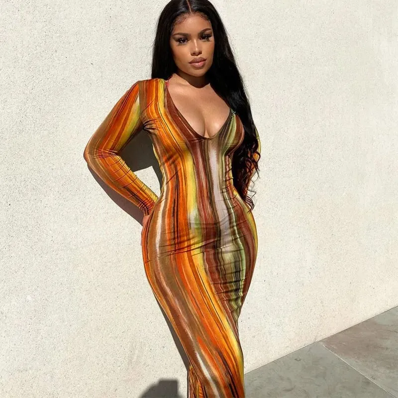 אביב וקיץ שמלות לנשים גלישת חזה מודפסת תחבושת כתף דקה שמלה ארוכה סקסית 2023 מסיבת אופנה חדשה MsChuh