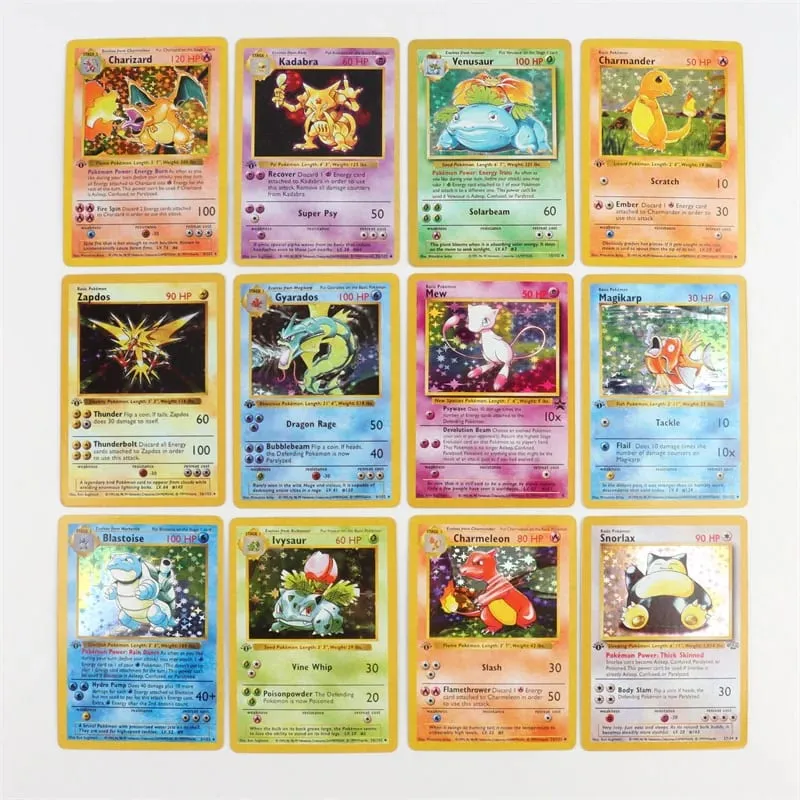 151Pcs/box 1996 1st Edition card Pokémon Rare Charizard Pikachu Mewtwo Blastoise Collecting card toys Αγγλική έκδοση