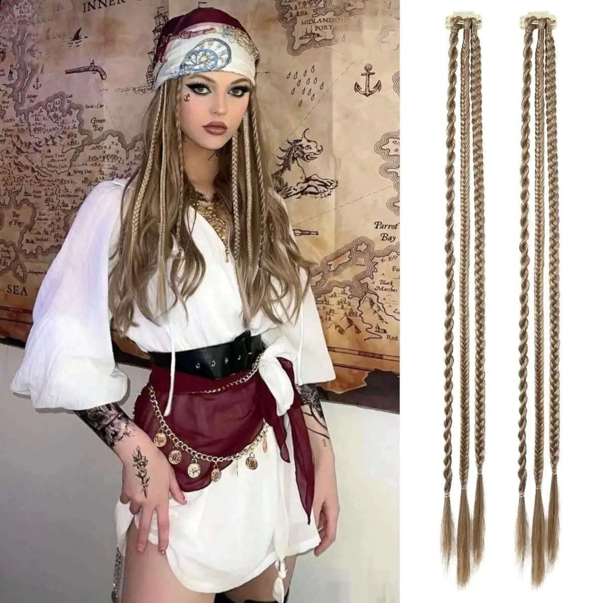 Πλεξούδες Hairpiece Clip στο μπροστινό πλάι Braid Bang Extensions για Γυναικείες Συνθετικά Πλεκτά Μαλλιά Αλογοουρά για καθημερινή χρήση