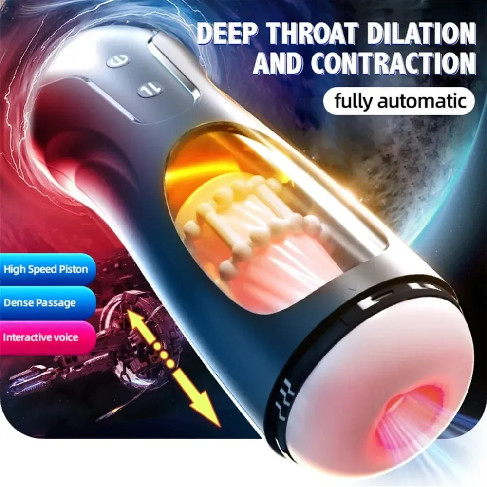 Masturbation Cup para sa Mga Lalaki na may Electric Telescopic Awtomatikong Telescopic Piston Pumping Masturbation Device Mga Pang-adultong Sex Toy