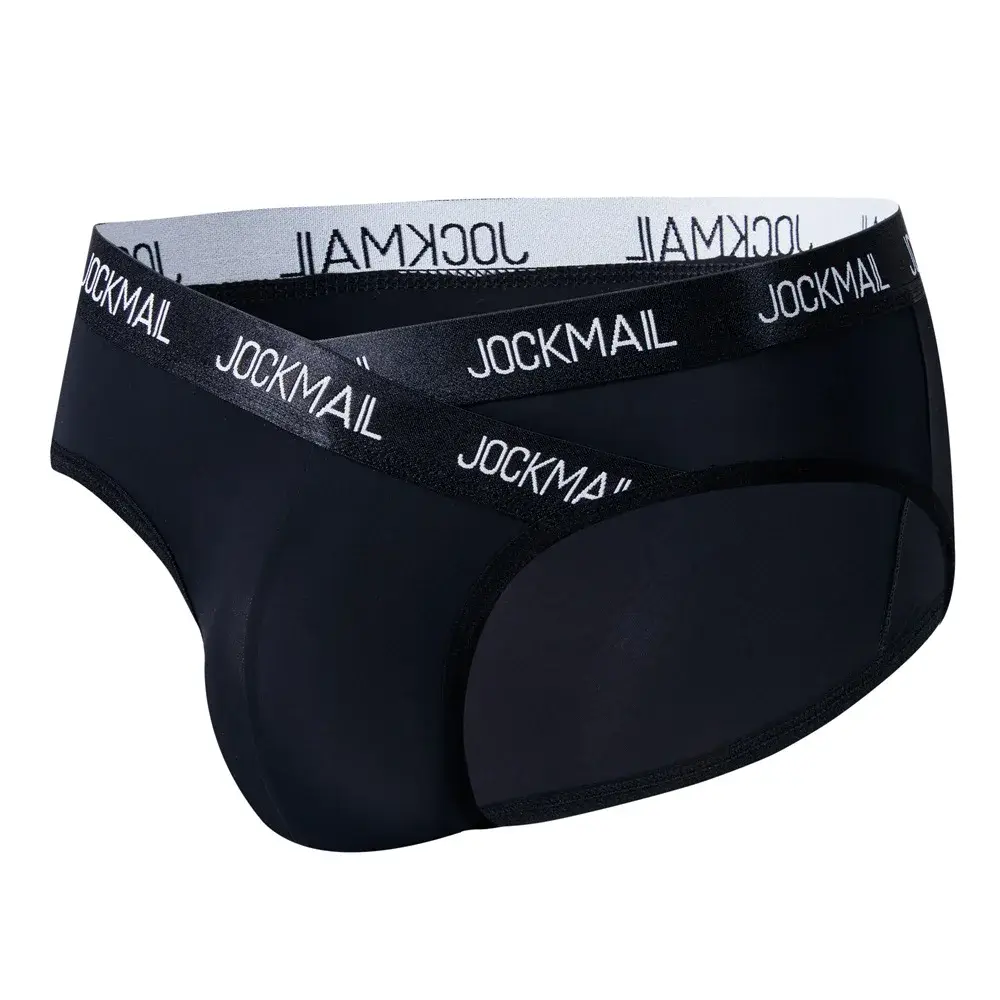 Jockmail Mens Underwear Low Waist Sexy Letter Sports Breathable Summer Ice Silk Briefs Big Bag Nylon Solid Color Man Panties — image 26