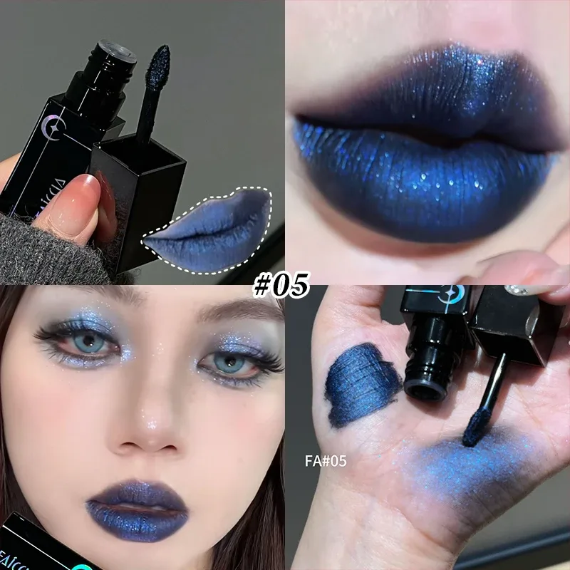 8 Colors Glitter Watery Lip Gloss Diamond Pearlescent Metallic Lipstick Lasting Moisturizing Non-Sticky Halloween Party Makeup — image 12