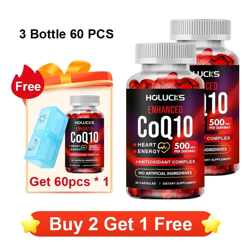 High Potency COQ10 Capsules with Turmeric Trans-Resveratrol Antioxidant & Cognitive Health Support Overall Wellness