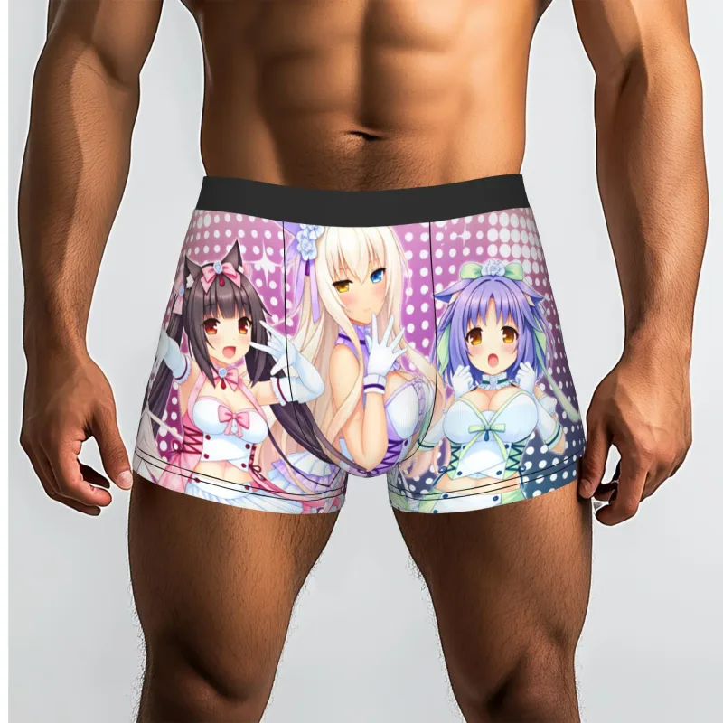Anime N-Nekopara Chocola Vanilla Underwear Men Printed Game Boxer Briefs Shorts Panties Soft Underpants — image 23