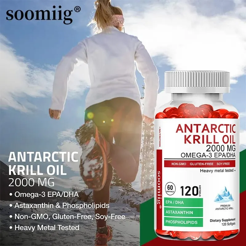 Antarctic Krill Oil 2000 Mg Κάψουλες | 3X Strength φυσική πηγή ωμέγα-3 EPA DHA με συμπλήρωμα φωσφολιπιδίων ασταξανθίνης — image 6