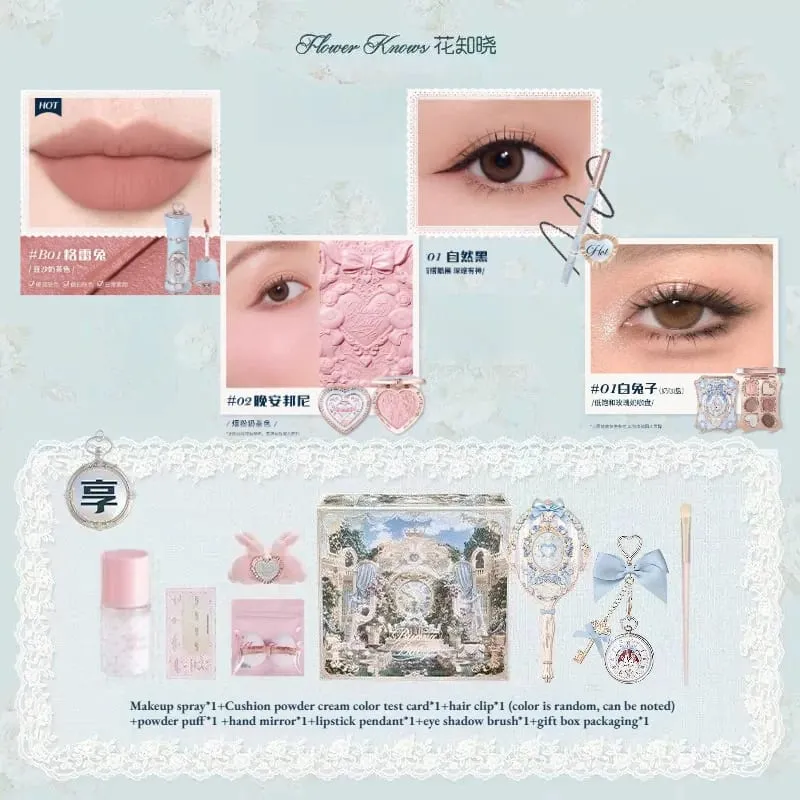 Flower Knows Shells Pearl Eyeshadow Essence Lip Honey Blush Cheek Makeup Depan 11 buah set