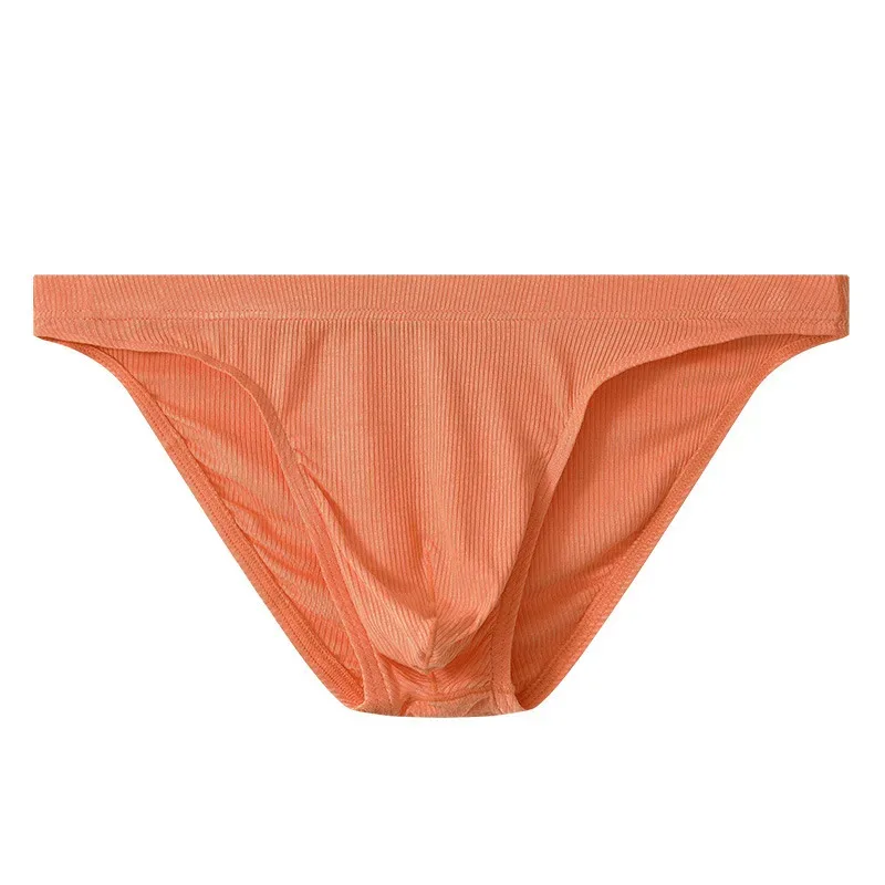 Men Rib Fabric Briefs Underpants Man Sexy Underwear Breathable Low Waist Mens Bikini Briefs Cuecas Big Pouch Hombre Slips