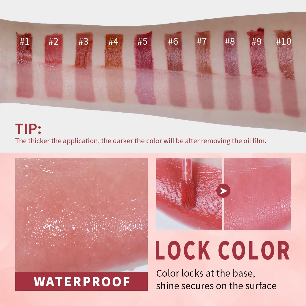 Juicy Glow Lip Tint Mirror Shine Lip Gloss Deep Hydrating Long-Lasting Dewy Moisturizing Non-Sticky High Shine Tinted Lip Makeup — image 6