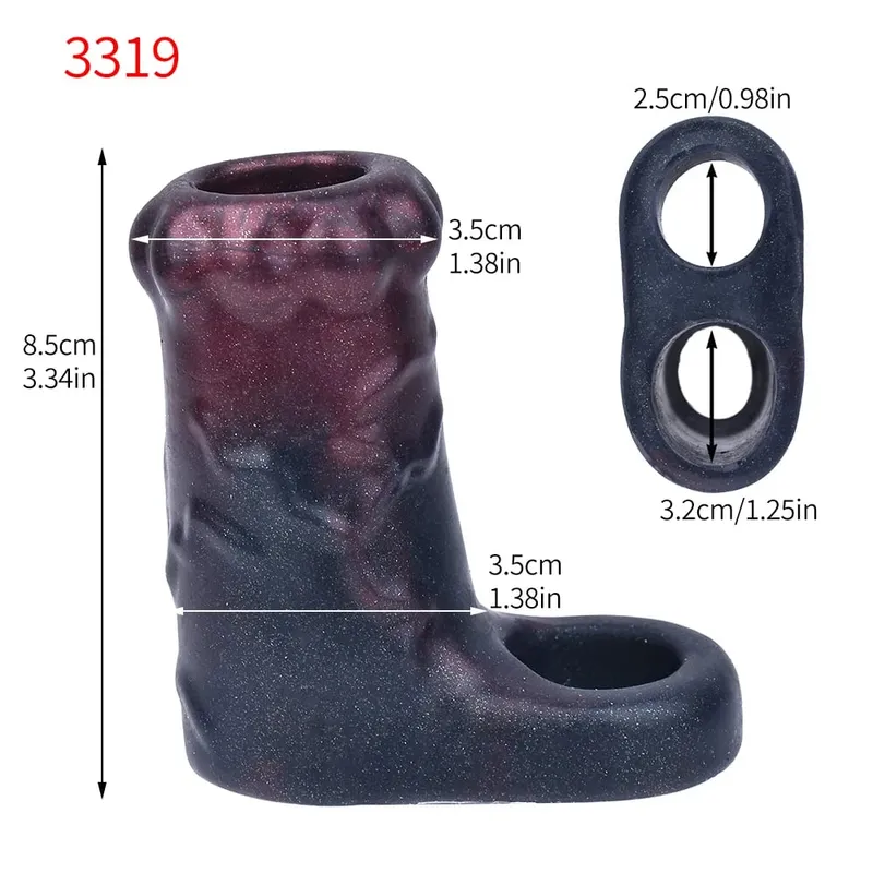Thick Hollow Dildo Male Strap-On Huge Hollow Dildo Dick Extender Silicone Realistic Large Penis Sex Toy For Couples Sex