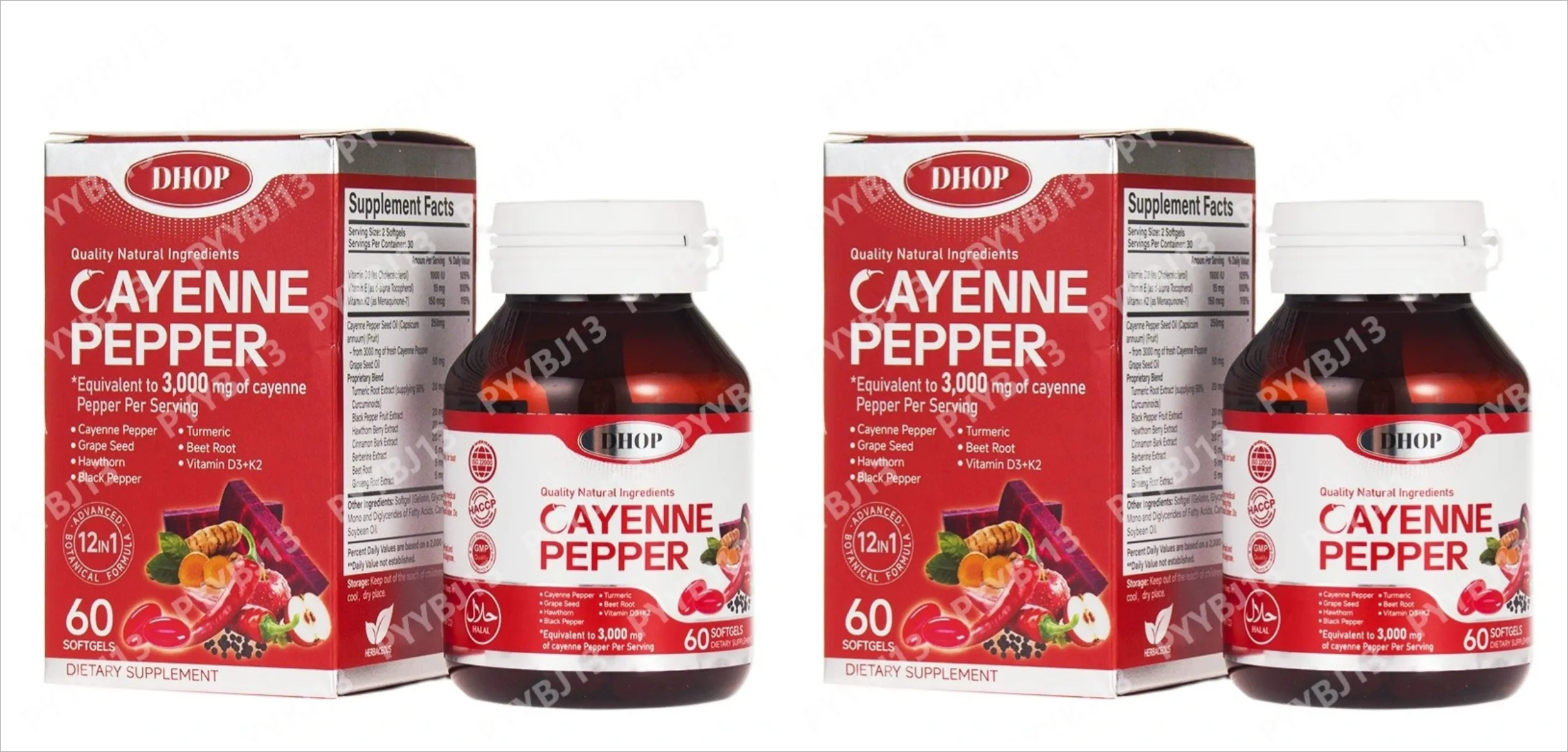 Cayenne Paprika Kapszula - Napi Wellness Támogatás - Tiszta Cayenne Paprika Kivonat - Kapszaicin Kiegészítők Vegán 60 Count unisex