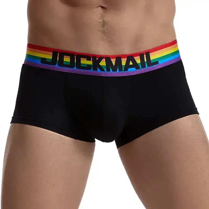 Cintura arcobaleno Mutande da uomo Boxer da uomo in cotone Boxer da uomo Intimo traspirante da uomo Mutandine da uomo Boxer morbidi Balck White — image 7