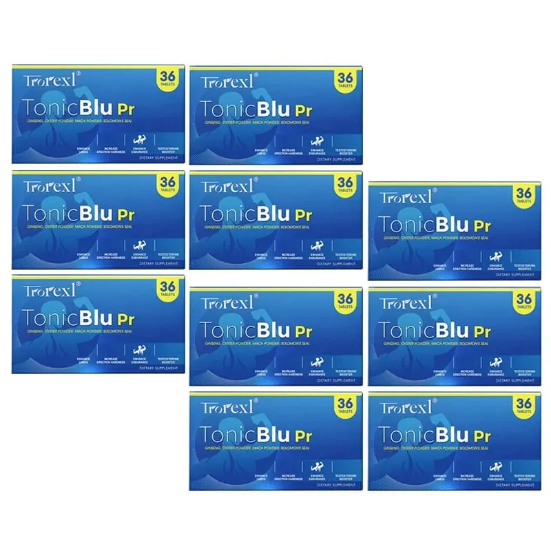 TonicBluPro Blue Pills Male Enhancing Supplements Support Stamina & Energy Natural Oyster & Ginseng Tablets