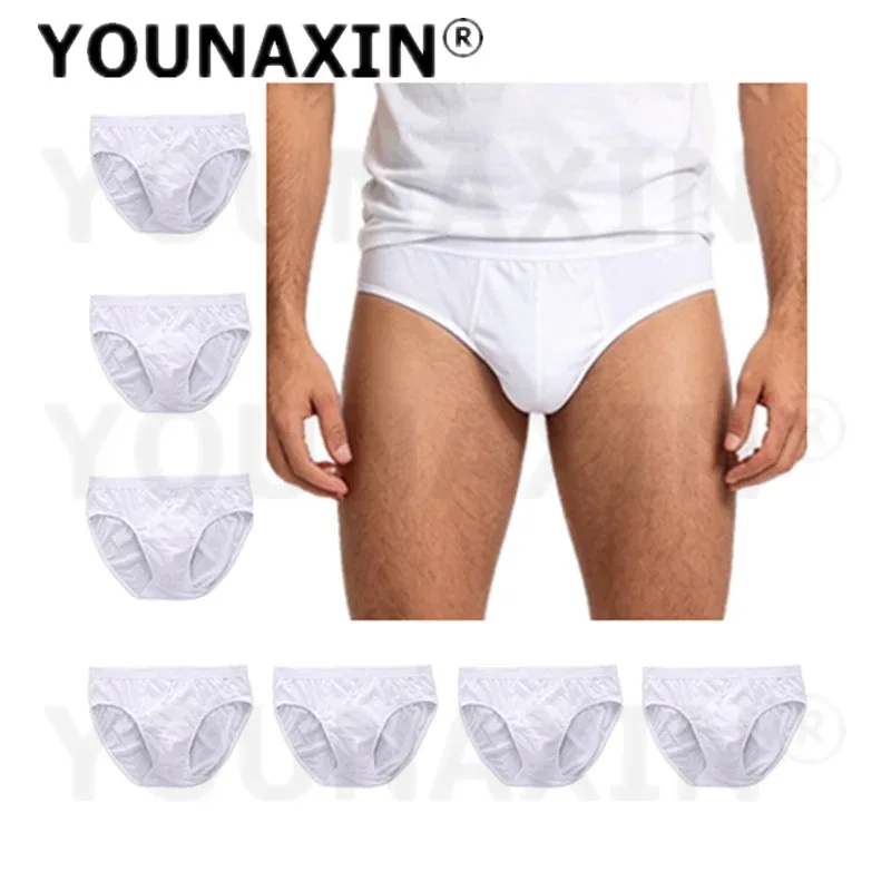 7 Pieces Overweight Men's Big And Tall White Briefs Cotton Plus Size Underwear Panties Undies L XL 2XL 3XL 4XL 5XL 6XL 7XL 8XL