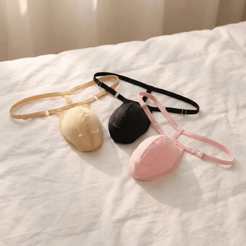 T-back Push Up gąbka podkładka pod kubek stringi regulowane 3D z przodu wyściełane figi bezszwowe niskiej talii męskie bielizna modelująca męskie majtki akcesoria