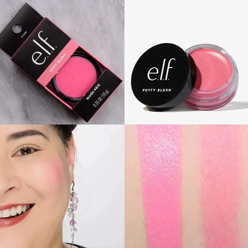 Elf Putty Blushcream Balm בגוונים ורודים בורה בורה מט זיגוג פנינה ומנצנץ לשפתיים לאיפור לחות לשפתיים