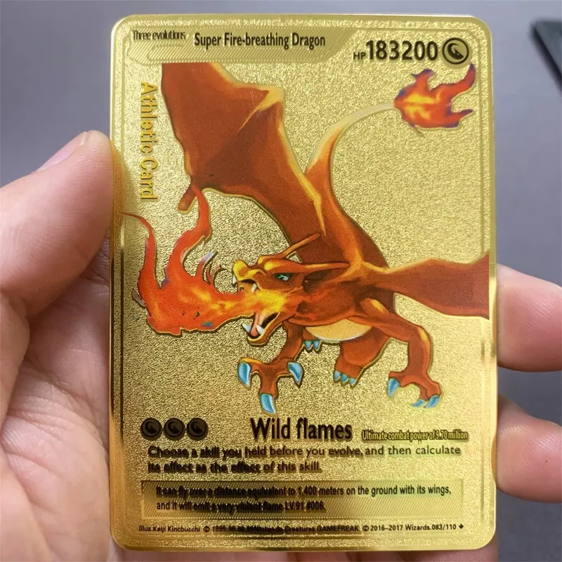 Tiếng Anh Kim Loại Pokemon Thẻ DIY Arceus Mewtwo Charizard Pikachu Sắt Sáng Bóng Pokémon GX Vmax EX Trò Chơi Trẻ Em Bộ Sưu Tập Thẻ Đồ Chơi Quà Tặng