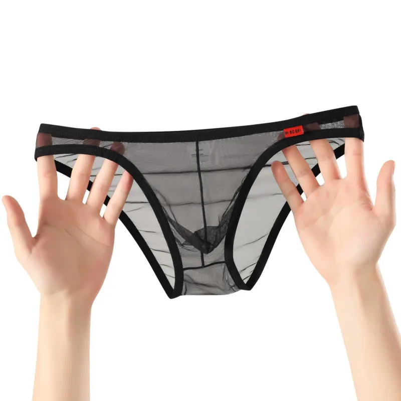Men's Underwear Ultra-Thin Mesh Transparent Triangular Briefs Sexy Underpanties