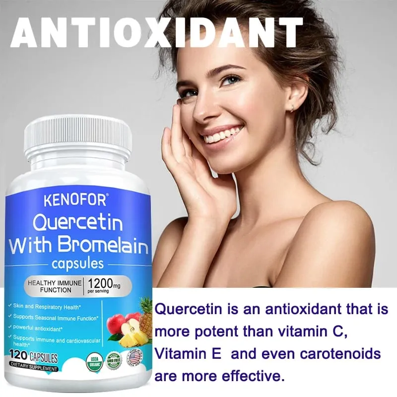 Bromelain Capsules- with Quercetin Zinc Extract Improves Digestion Joint Health Nutrient Absorption Immune Support — image 2