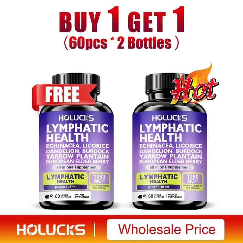 Lymphatic Capsules 1300mg Supplement Support Aids Lipedema Hormone Balance Natural Detox for Clear Skin & Vitality