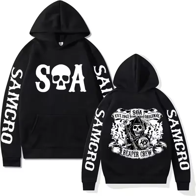 Ανδρικό Street Style 3D Φούτερ Sons of Anarchy Φούτερ Φούτερ φθινοπώρου/χειμώνα Unisex Loose casual αθλητικές φόρμες εξωτερικού χώρου Y2k πουλόβερ — image 4