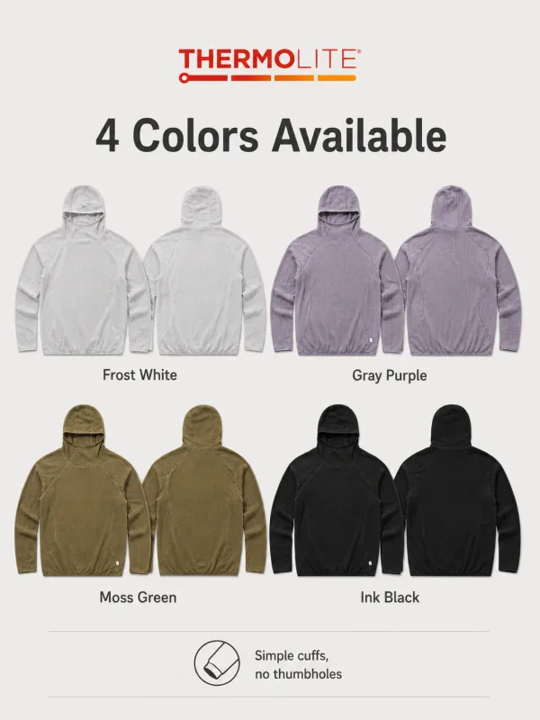 Thermolite® Sudadera con capucha térmica para todas las estaciones Sudadera con capucha ligera de secado rápido unisex Ropa deportiva de capa media de invierno transpirable