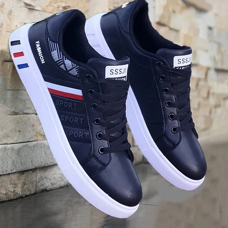 Fehér Vulkanizált Cipők Férfi Lapos Kényelmes Cipők Fűzős Zapatillas Hombre Őszi tavaszi divat Cipők Drop Shipping