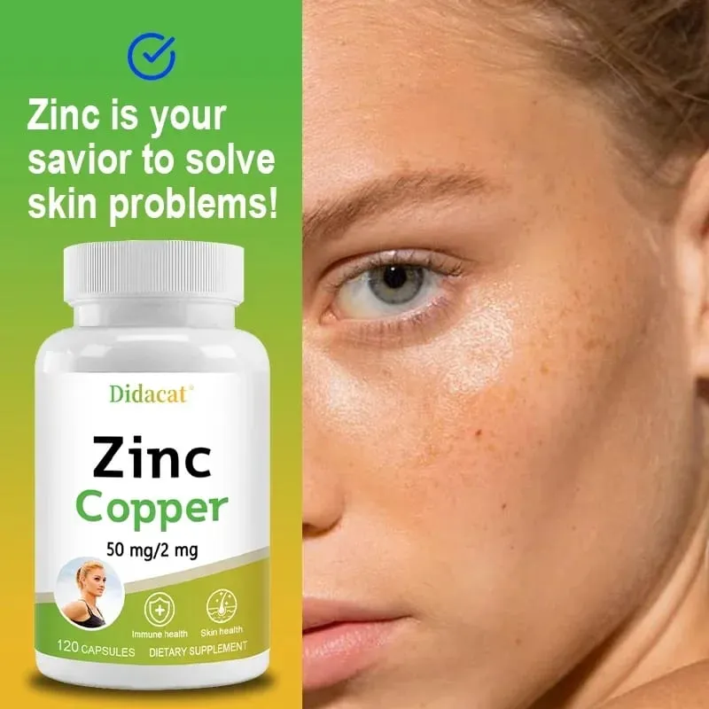 Zinc + Copper Capsules - Support Healthy Skin and Immune System Increase Vitality Skin Care