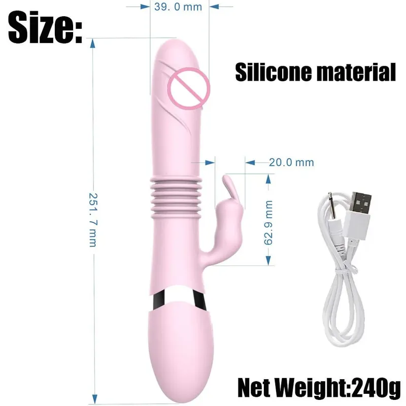 Szilikon nyúlvibrátor 3 az 1-ben G-pont csikló anális gyöngyökből álló stimulátor 10 üzemmódban, erős, vibráló szexjáték nőknek
