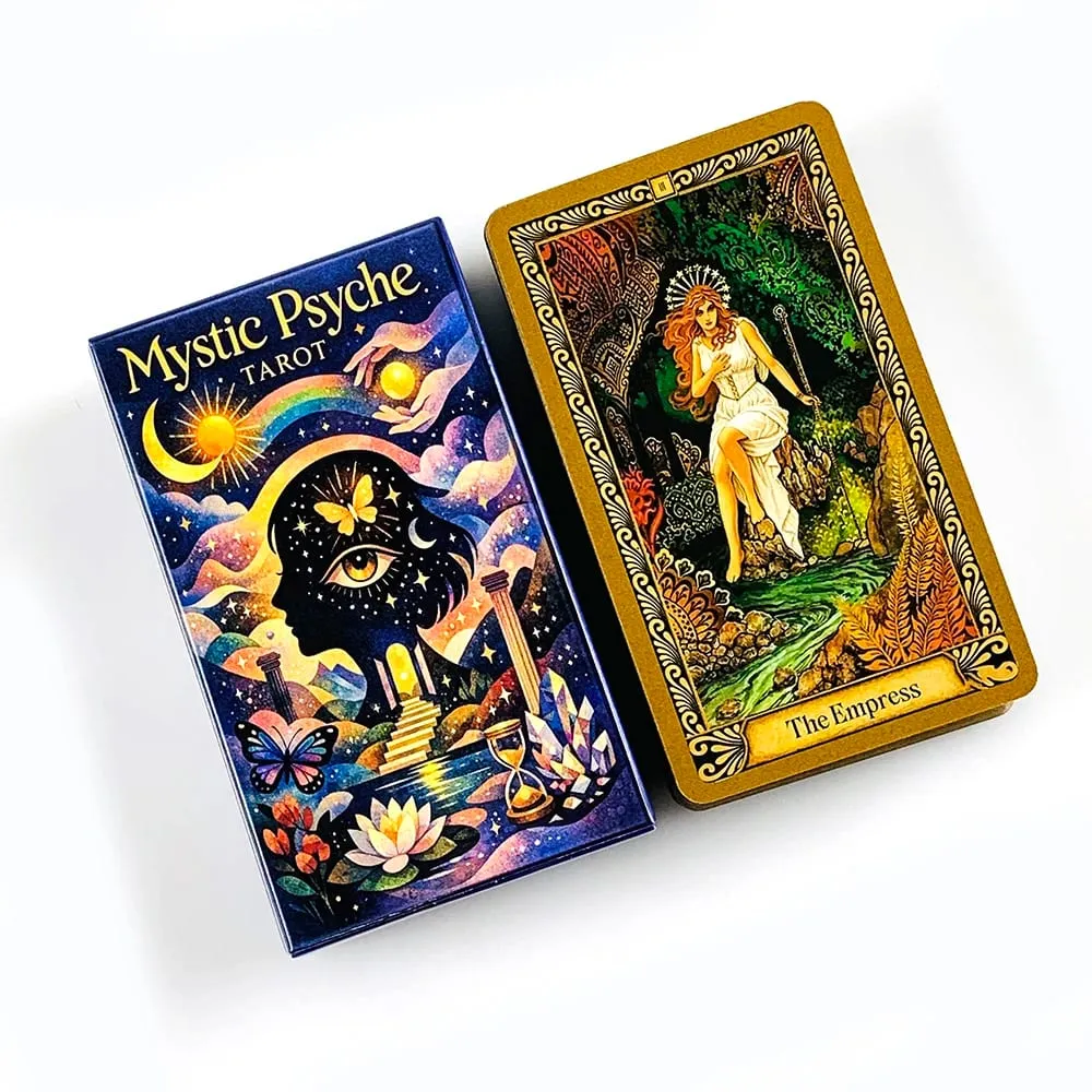 Mystic Psyche Deck Tarot English Divination Cards Mystical Cosmic Butterfly Crystal Theme Fortune Telling Board Game Cards Tarot — image 2