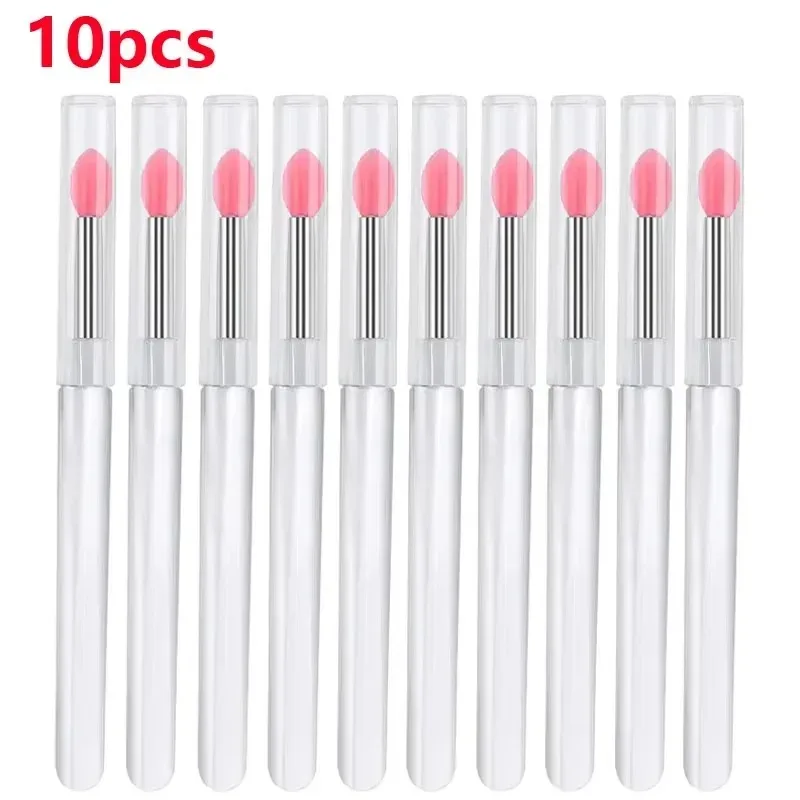 3/5/10 Chiếc Di Động Silicone Cọ Môi Có Nắp Mềm Mại Đa Năng Son Dưỡng Môi Applicator Son Môi Lipgloss Cọ Trang Điểm