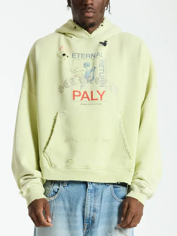 Nouveau surdimensionné PALY sweat à capuche pour homme femme lavé noir endommagé meilleure qualité décontracté Vintage Cardigan Zip sweats — image 19