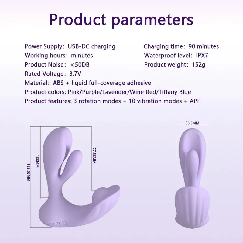 Vibrator G Spot לביש לנשים APP שלט רחוק 10 רטט 3 מצבי סיבוב גירוי דגדגן צעצוע מין נשי אורגזמה