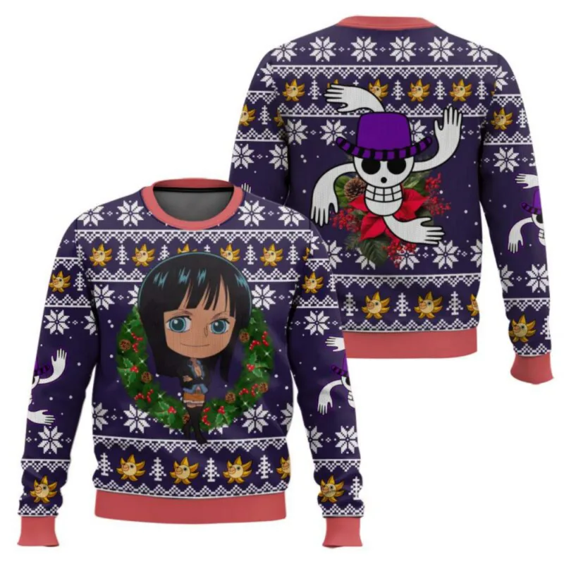 Fantasi gergaji mesin Natal Karnaval Sweter Uniseks Sweter Santa Klaus Sweter 3D Pakaian Premium Musim Gugur dan Musim Dingin