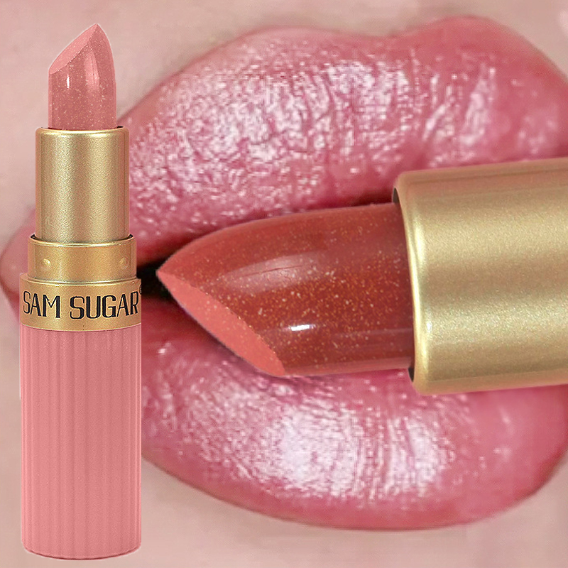 Diamond Pink Lipstick Chocolate Brown Metallic Glitter Lipstick Μεγάλης διάρκειας Αδιάβροχο Shimmer Pearl Sparkling Lip Gloss Μακιγιάζ