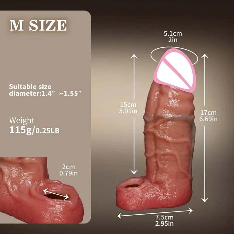 Men Sex Toys Reusable Realistic Stretchable Silicone Penis Ring Cock Ring Delay Ejaculation Semen Lock Ring Sex Toys for Men Penis Sleeve Soft Penis Dildo Locking Ring And Realistic Texture Sheath Cock Ring Penis Suitable For Men Couples Se