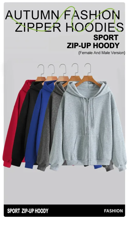 Sweat à capuche à fermeture éclair pour hommes, personnalisé, imprimé personnalisé, mode décontractée, manteau ample pour jeunes, vêtements de sport de base sur le campus, haut de poche de rue, M-3XL