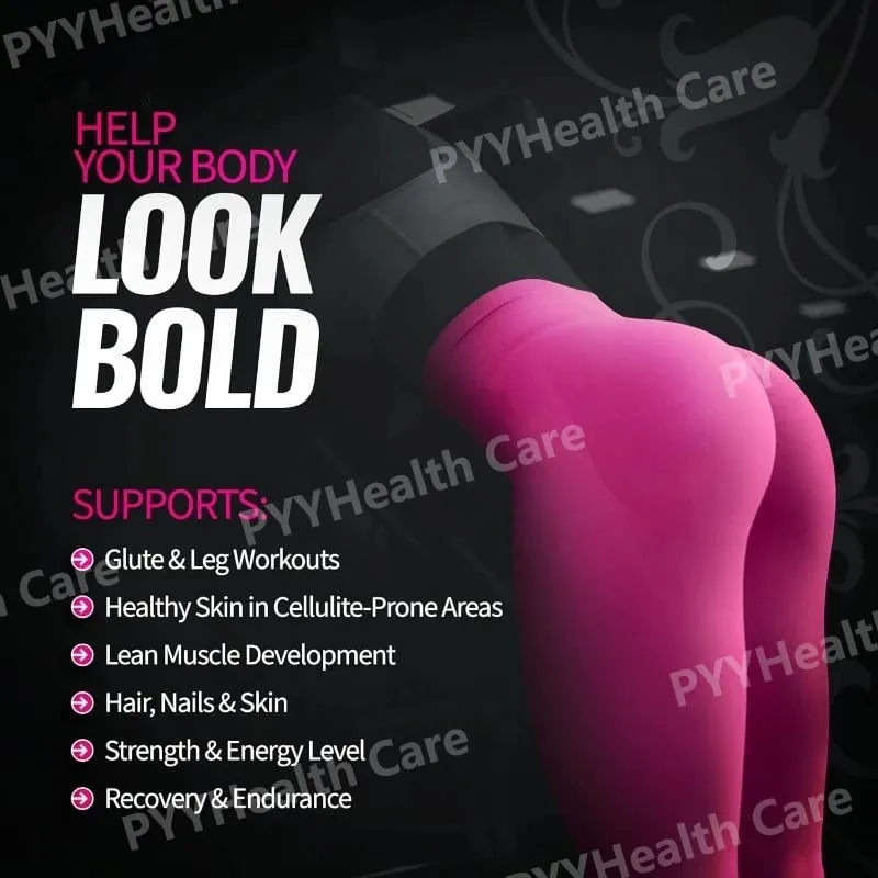 Creatine Powder for Women Booty Builder with Collagen Peptides BCAA L-Glutamine Unflavored Post-Workout Recovery Elasticity